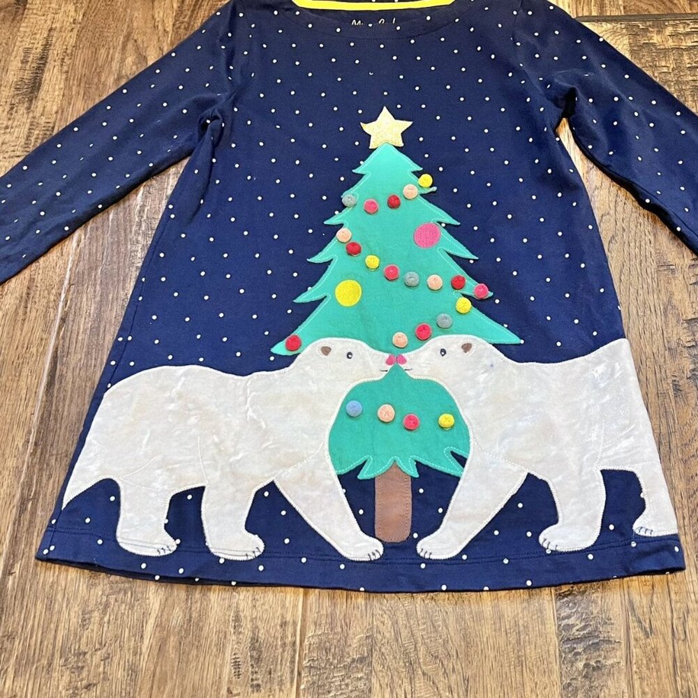 Mini Boden Polar Bears Christmas Tree Dress Sample - Picture 2 of 13